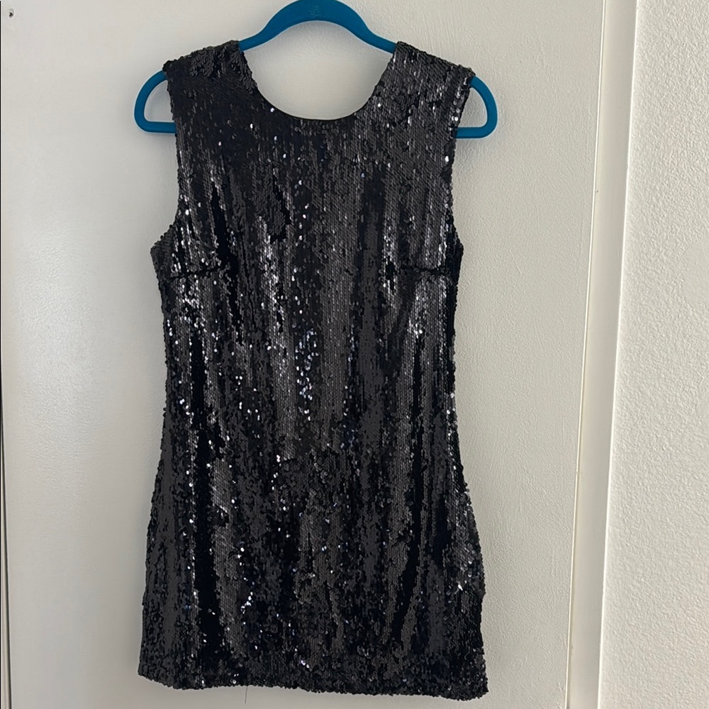 Black Sequin Sleeveless Dress